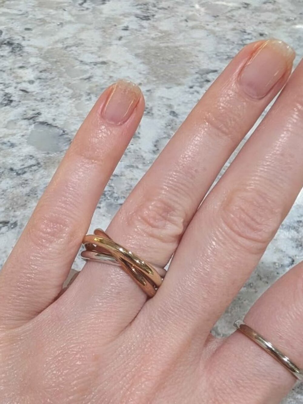 10kt Gold Tricolor 3 Stack Ring New Size 7